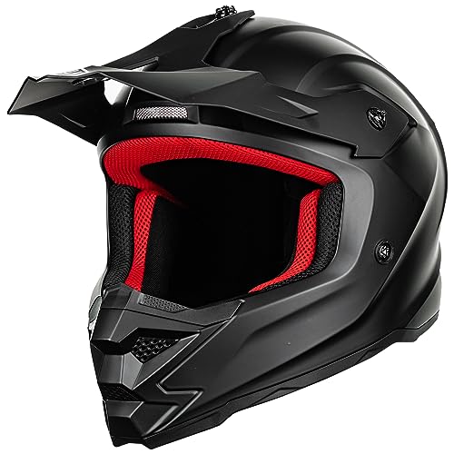 ILM Youth ATV Helmet - Children' Filth Bike, Motocross, BMX, Off-Highway Motorbike, and Go-Kart Helmet Casco DOT ECE Mannequin-Z705 (Matte Black, Medium)